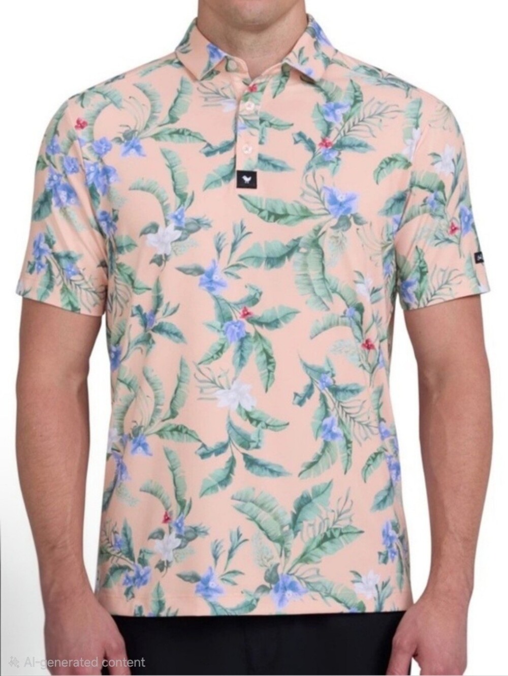 Bad Birdie Mens Flora Fiesta Core Performance Polo Size L/XXL, NWT